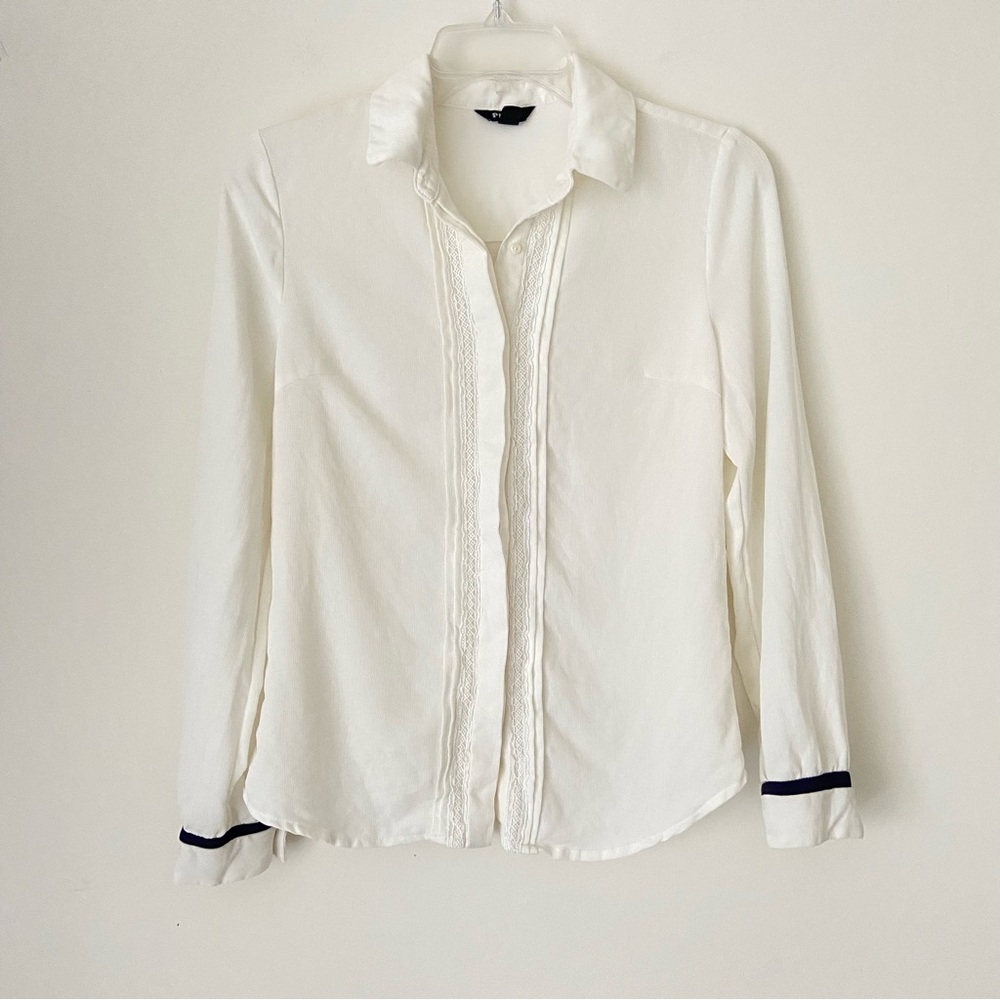 Elegant Prich White Button-Down Blouse